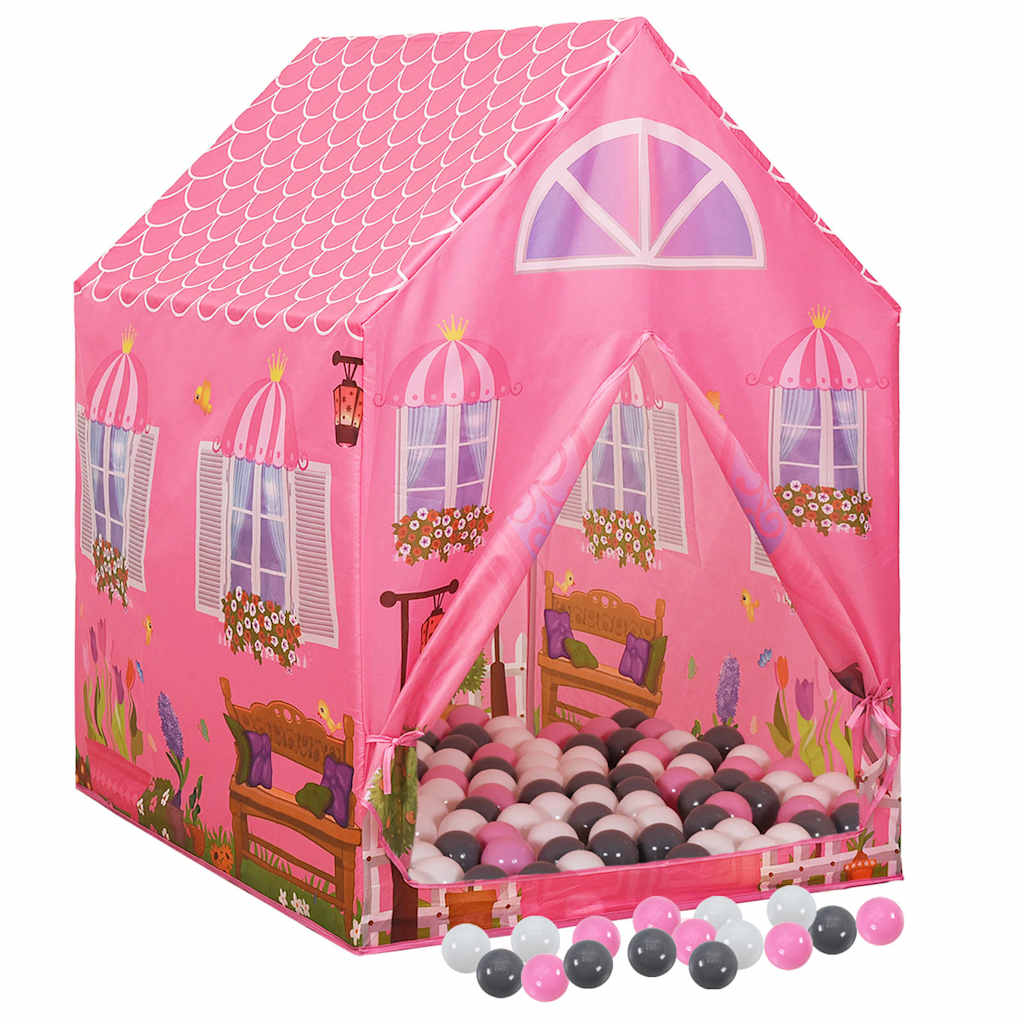 VidaXL Kinderspielzelt mit 250 Bällen 69x94x104 cm rosa