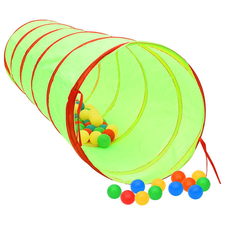 VidaXL Kinderspieltunnel mit 250 Bällen 175 cm Polyester grün