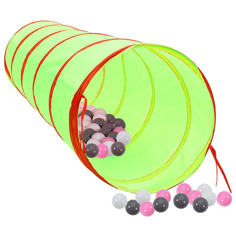 VidaXL Kinderspieltunnel mit 250 Bällen 175 cm Polyester grün