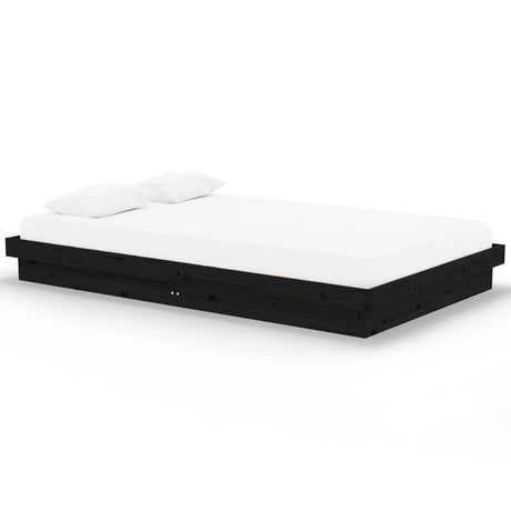 Vidaxl bedframe massief hout zwart 120x200 cm