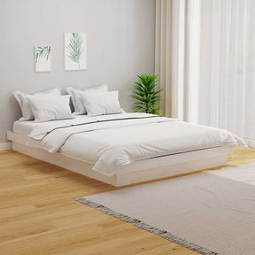 Vidaxl bedframe massief hout wit 135x190 cm