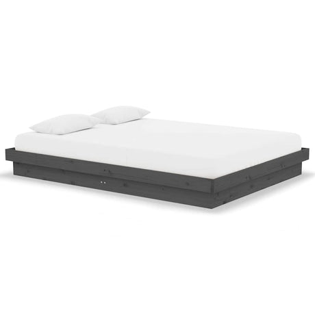 Vidaxl bedframe massief hout grijs 140x190 cm