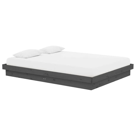 Vidaxl bedframe massief hout grijs 140x190 cm