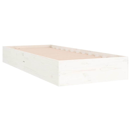 Vidaxl bedframe massief hout wit 75x190 cm