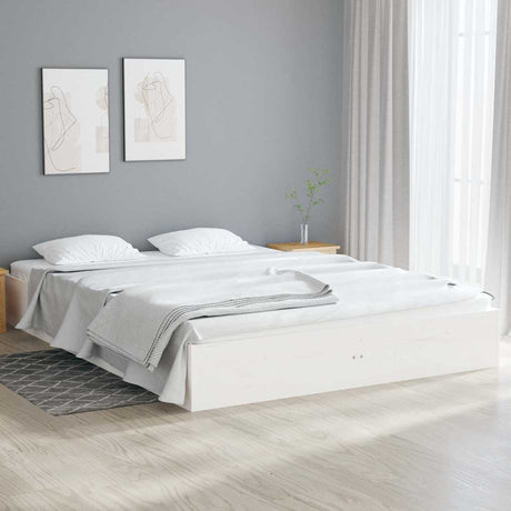 Vidaxl bedframe massief hout wit 120x190 cm small double
