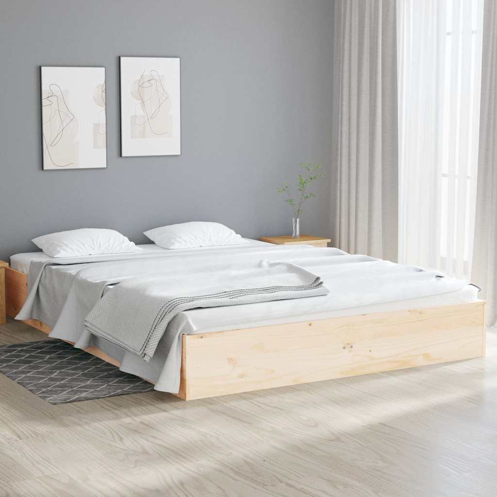Vidaxl bedframe massief hout 135x190 cm