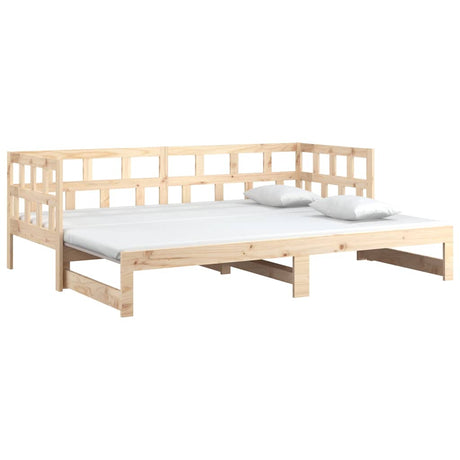 Vidaxl slaapbank uitschuifbaar massief grenenhout 2x(80x200) cm