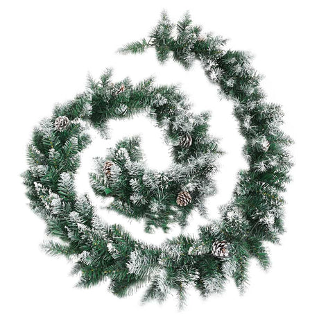 Vidaxl Weihnachtsgirlande mit LED -Leuchten 2,7 m PVC Grün