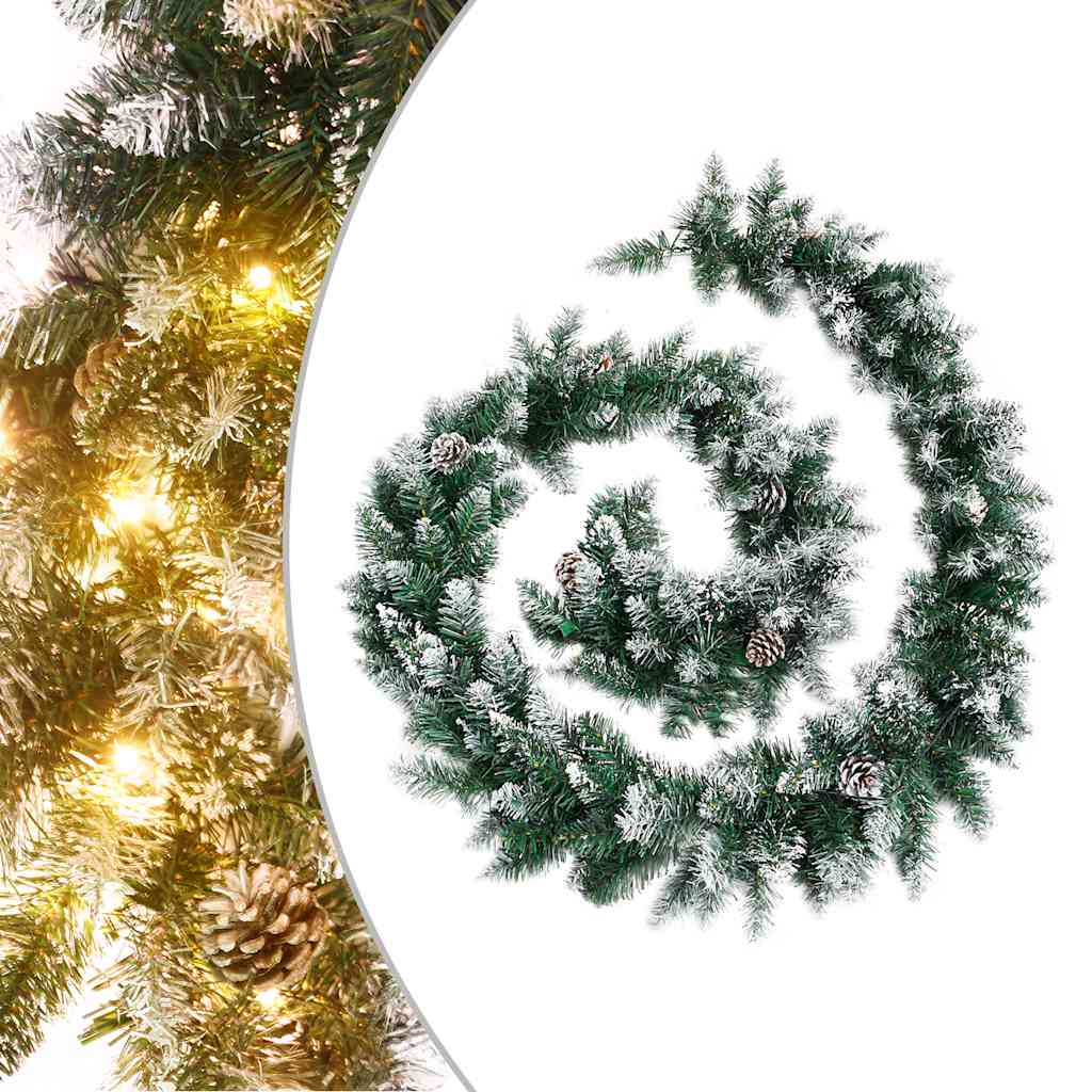 Vidaxl Weihnachtsgirlande mit LED -Leuchten 2,7 m PVC Grün