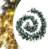 Vidaxl Weihnachtsgirlande mit LED -Leuchten 2,7 m PVC Grün
