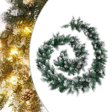 Vidaxl Weihnachtsgirlande mit LED -Leuchten 5,2 m PVC Grün