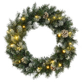 Vidaxl Weihnachtskranz mit LED -Leuchten 45 cm PVC Grün