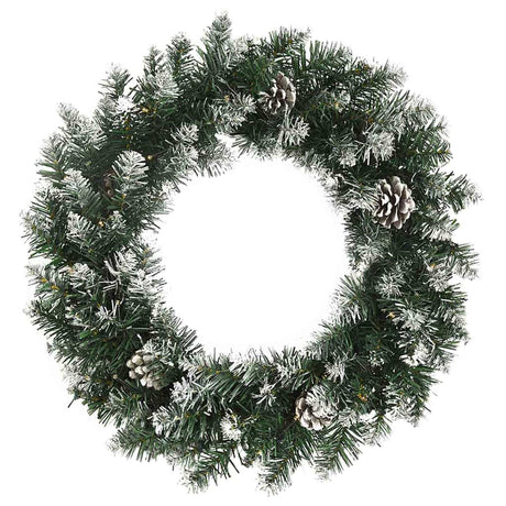 Vidaxl Weihnachtskranz mit LED -Leuchten 45 cm PVC Grün