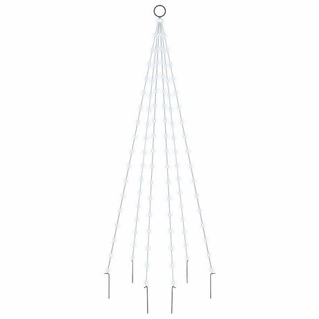 VidaXL Fahnenmast Weihnachtsbaum 108 LEDs kaltweiß 180 cm