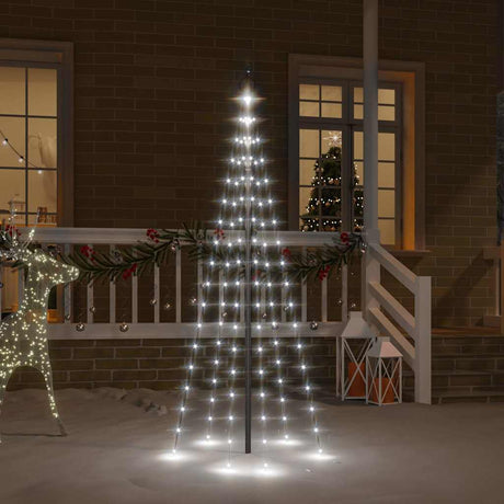 VidaXL Fahnenmast Weihnachtsbaum 108 LEDs kaltweiß 180 cm