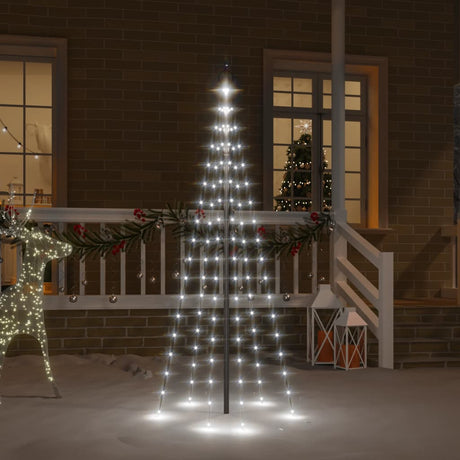 Vidaxl Flagmpole Weihnachtsbaum 108 LEDs kalt weiß 180 cm