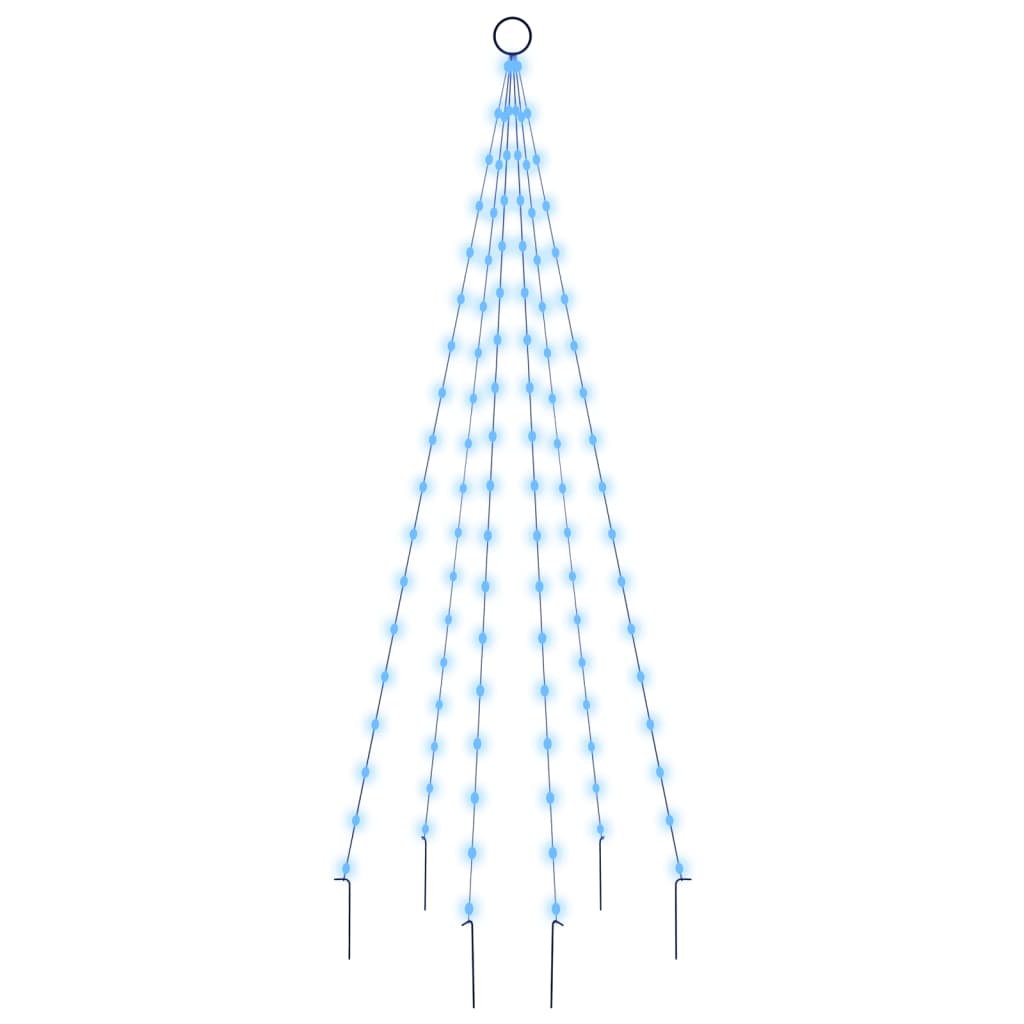 VidaXL Fahnenmast Weihnachtsbaum 108 LEDs Blau 180 cm