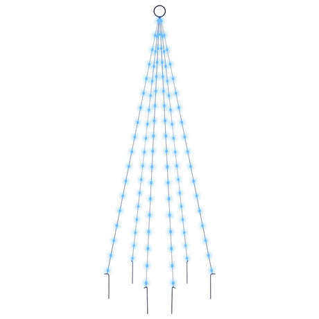 VidaXL Fahnenmast Weihnachtsbaum 108 LEDs Blau 180 cm