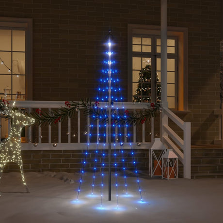 VidaXL Fahnenmast Weihnachtsbaum 108 LEDs Blau 180 cm