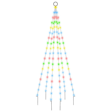 VidaXL Fahnenmast Weihnachtsbaum 108 LEDs mehrfarbig 180 cm