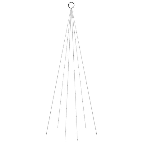 VidaXL Fahnenmast Weihnachtsbaum 108 LEDs mehrfarbig 180 cm