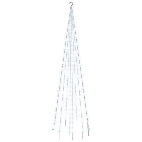 Vidaxl Flagmpole Weihnachtsbaum 310 LEDs Kalt weiß 300 cm