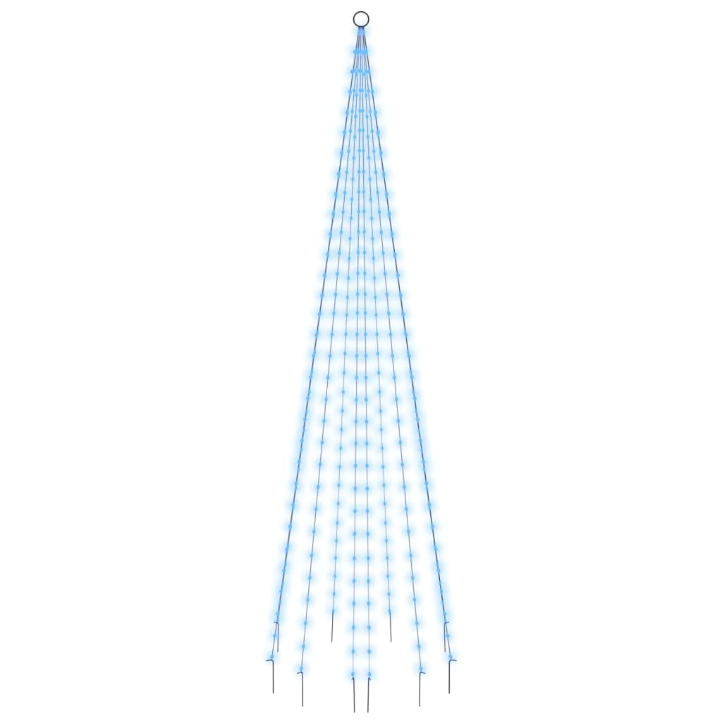 Vidaxl Flagmpole Weihnachtsbaum 310 LEDs Blau 300 cm