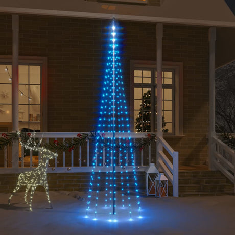 Vidaxl Flagmpole Weihnachtsbaum 310 LEDs Blau 300 cm