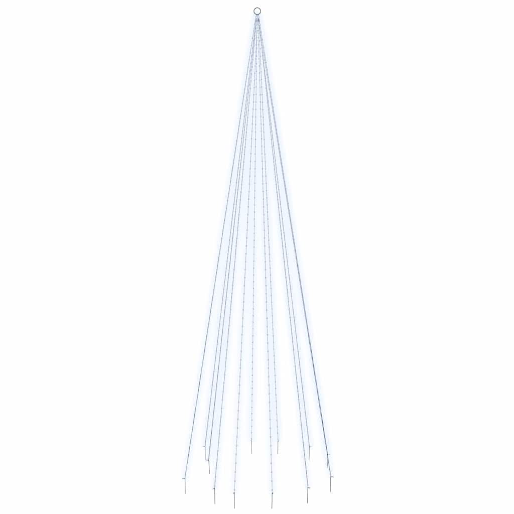Vidaxl vlaggenmast kerstboom 732 led's koudwit 500 cm