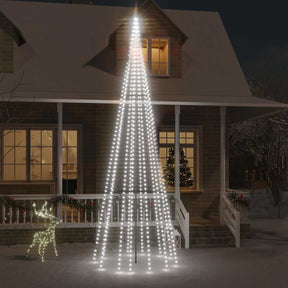 Vidaxl vlaggenmast kerstboom 732 led's koudwit 500 cm