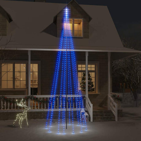 Vidaxl Flagmpole Weihnachtsbaum 732 LEDs Blau 500 cm