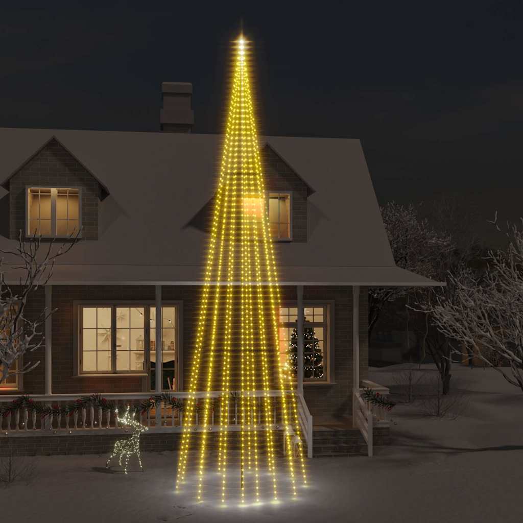 Vidaxl vlaggenmast kerstboom 1134 led's warmwit 800 cm