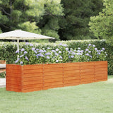 Vidaxl -Pflanzer 400x80x77 cm Corten Stahl Rusty angehoben