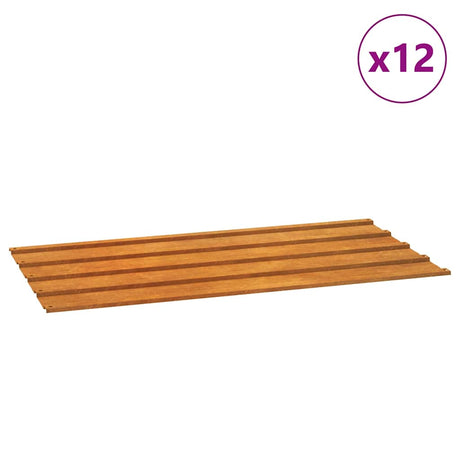VIDAXL -Dachpaneele 12 ST 80x44 cm Corten Stahl rostig