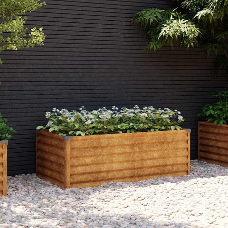 Vidaxl erhöhte Gartenschale 100x50x36 cm Corten Stahl