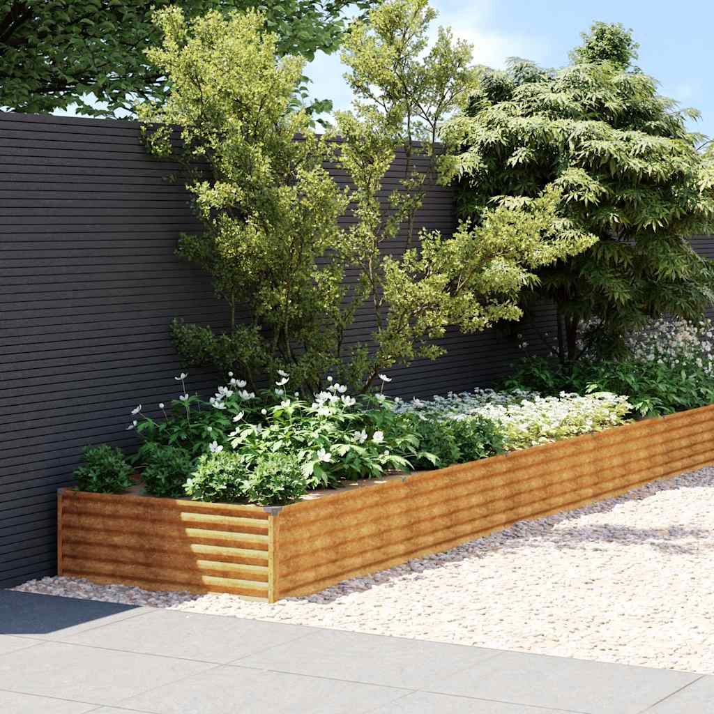 Vidaxl plantenbak verhoogd 770x100x36 cm cortenstaal