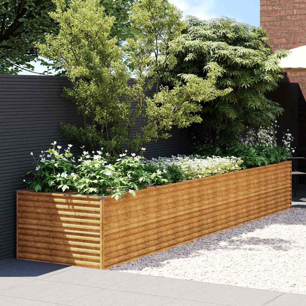 Vidaxl plantenbak verhoogd 479x100x69 cm cortenstaal
