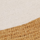 Vidaxl Teppich rund geflochten 120 cm Jute und Baumwoll weiß und natürlich