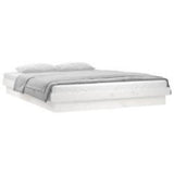Vidaxl bedframe led massief hout wit 200x200 cm