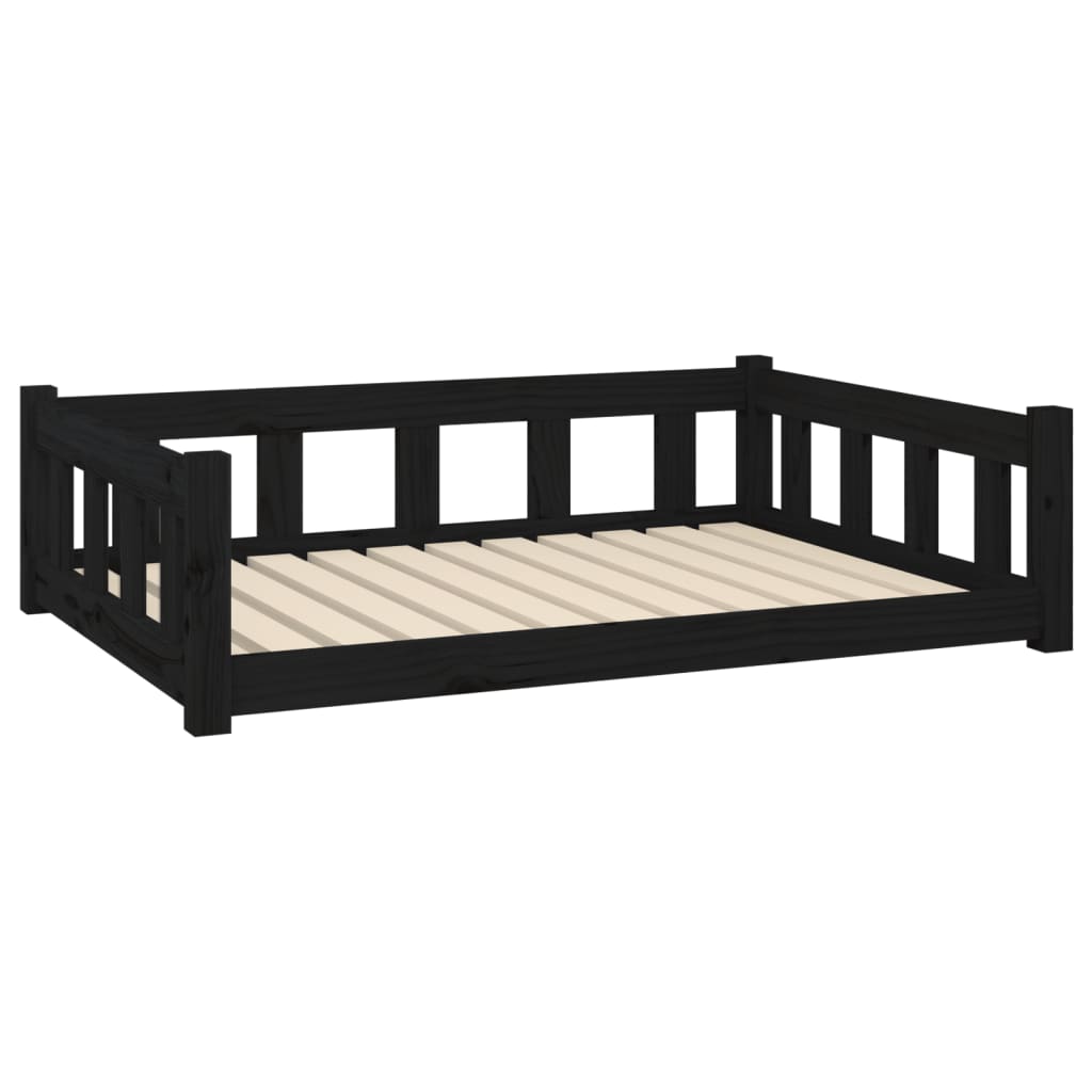 Vidaxxl Hundebett 105,5x75,5x28 cm massives Kiefernholz schwarz