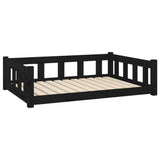 Vidaxxl Hundebett 105,5x75,5x28 cm massives Kiefernholz schwarz