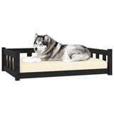Vidaxxl Hundebett 105,5x75,5x28 cm massives Kiefernholz schwarz