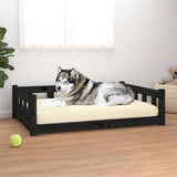 Vidaxxl Hundebett 105,5x75,5x28 cm massives Kiefernholz schwarz