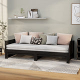 Vidaxl slaapbank uitschuifbaar massief grenenhout zwart 2x(90x200) cm
