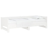 Vidaxl slaapbank uitschuifbaar massief grenenhout wit 2x(80x200) cm