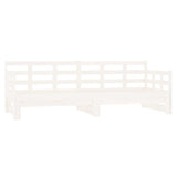 Vidaxl slaapbank uitschuifbaar massief grenenhout wit 2x(80x200) cm