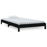 Vidaxl bed stapelbaar 100x200 cm massief grenenhout zwart