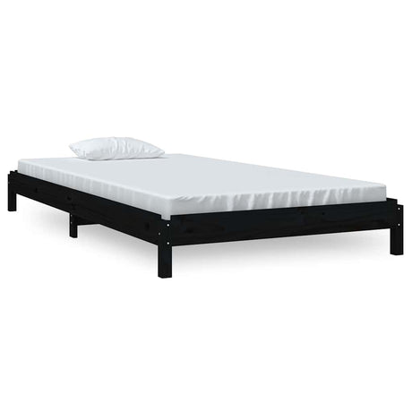 Vidaxl bed stapelbaar 80x200 cm massief grenenhout zwart