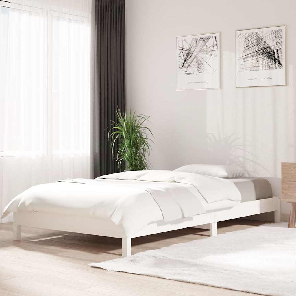 Vidaxl bed stapelbaar 90x190 cm massief grenenhout wit