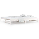 Vidaxl slaapbank uitschuifbaar massief grenenhout wit 2x(90x200) cm